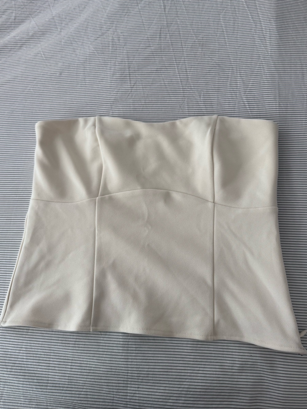Abercrombie & Fitch Cream Strapless Bustier Top